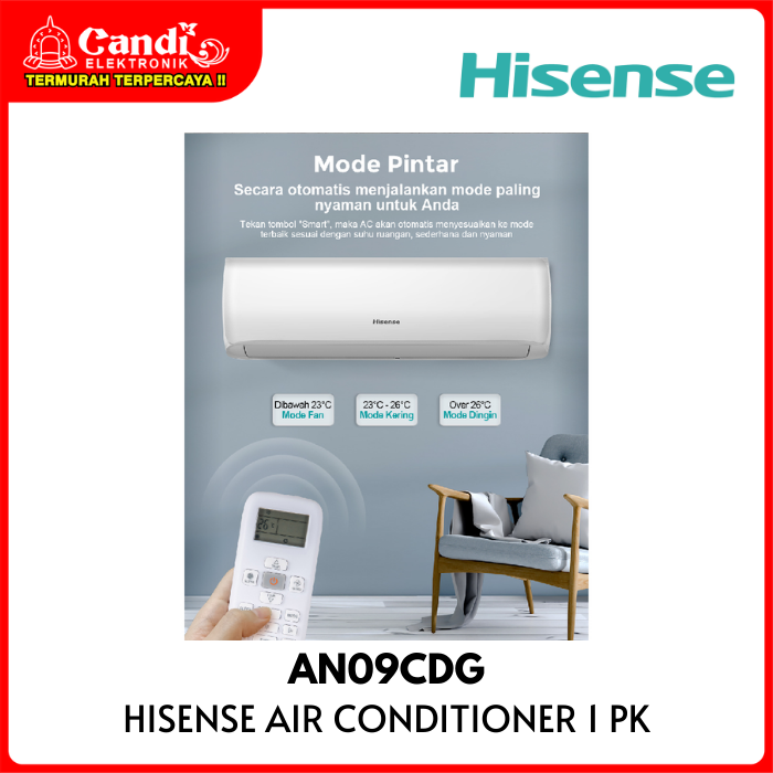 Hisense Air Conditioner 1 Pk Standart An09cdg(id) + An09cdg(od)  